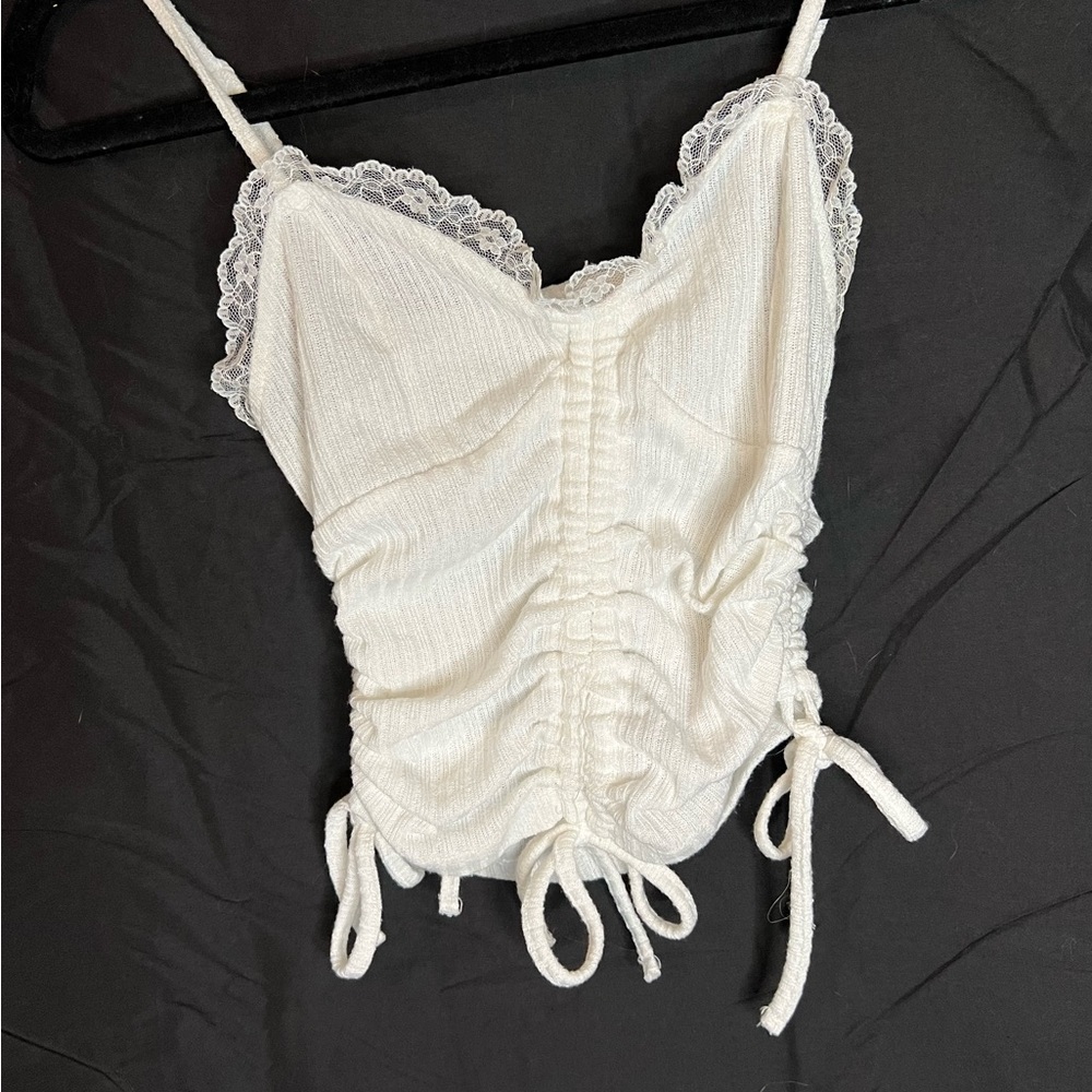 SHEIN lace tie up shirt